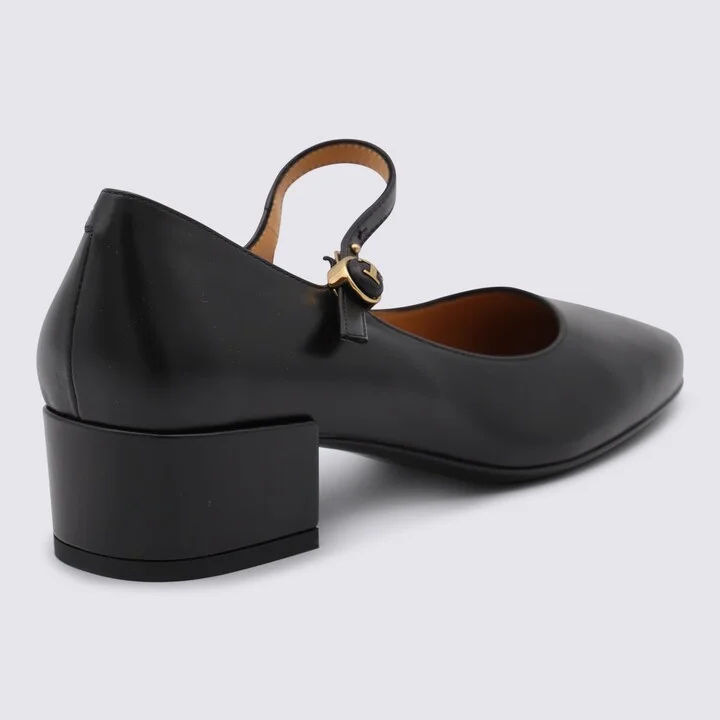 Black Leather Pumps - Image 3