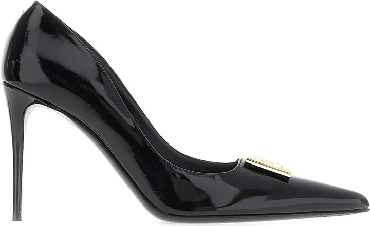 Black Leather Pumps