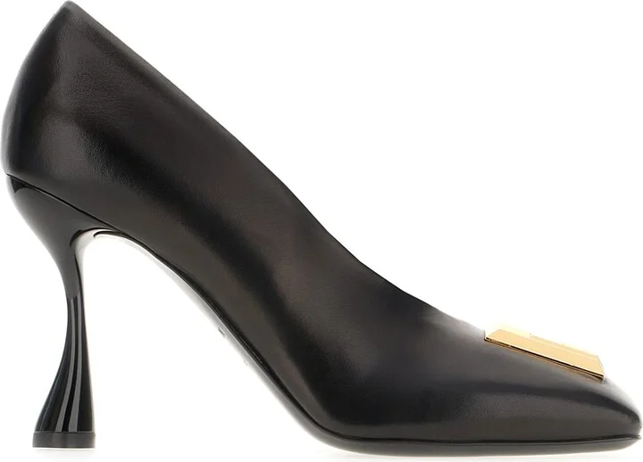 Black Leather Pumps
