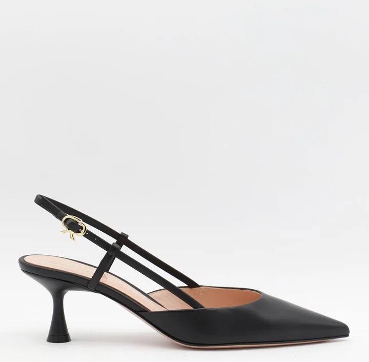 Black Leather Pumps