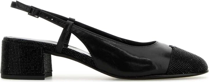Black Leather Pumps