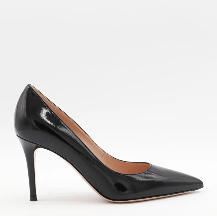 Black Leather Pumps