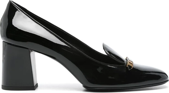 Black Leather Pumps