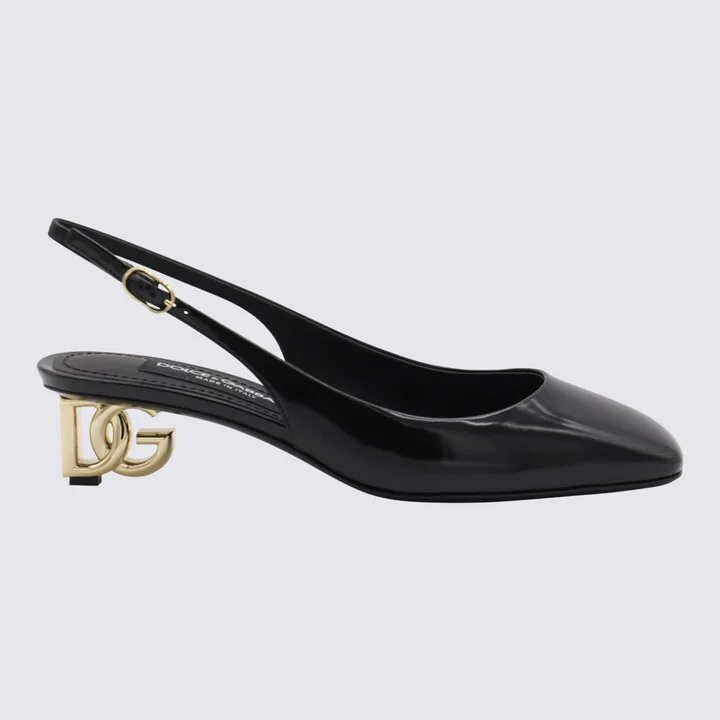 Black Leather Pumps