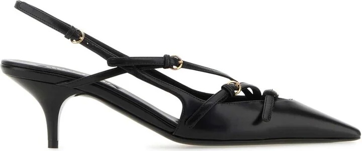 Black Leather Pumps