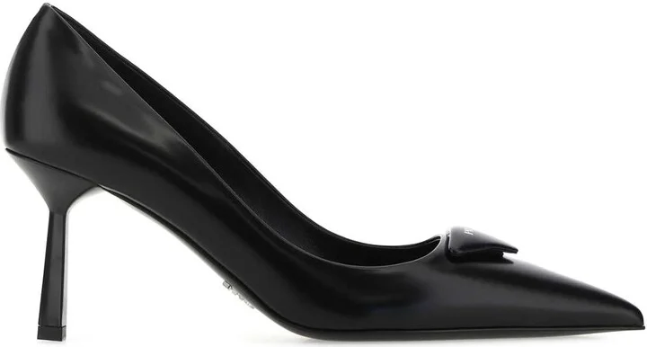 Black Leather Pumps