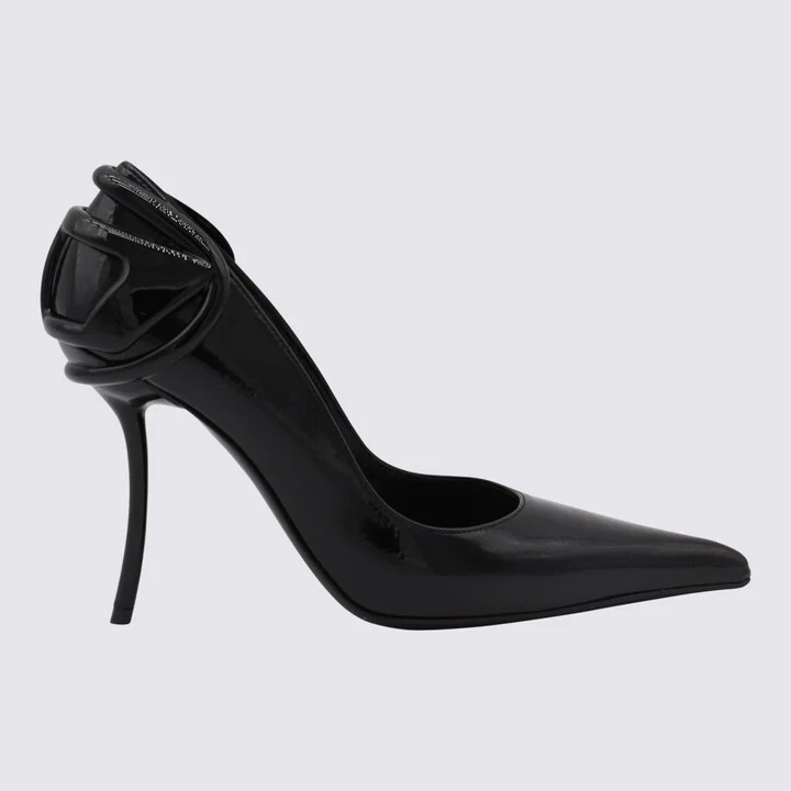 Black Leather Pumps