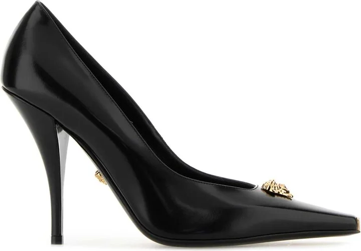 Black Leather Pumps