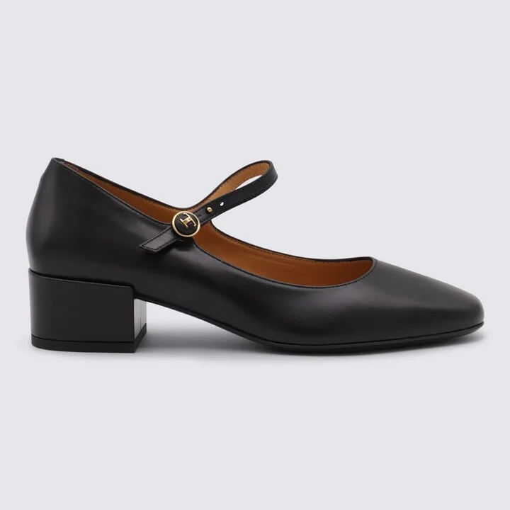 Black Leather Pumps