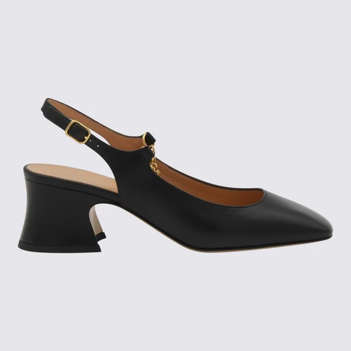 Black Leather Pumps