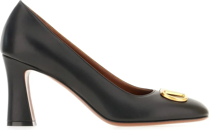 Black Leather Pumps