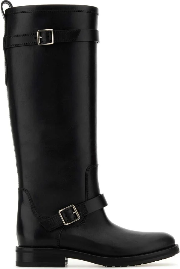 Black Leather River Boots