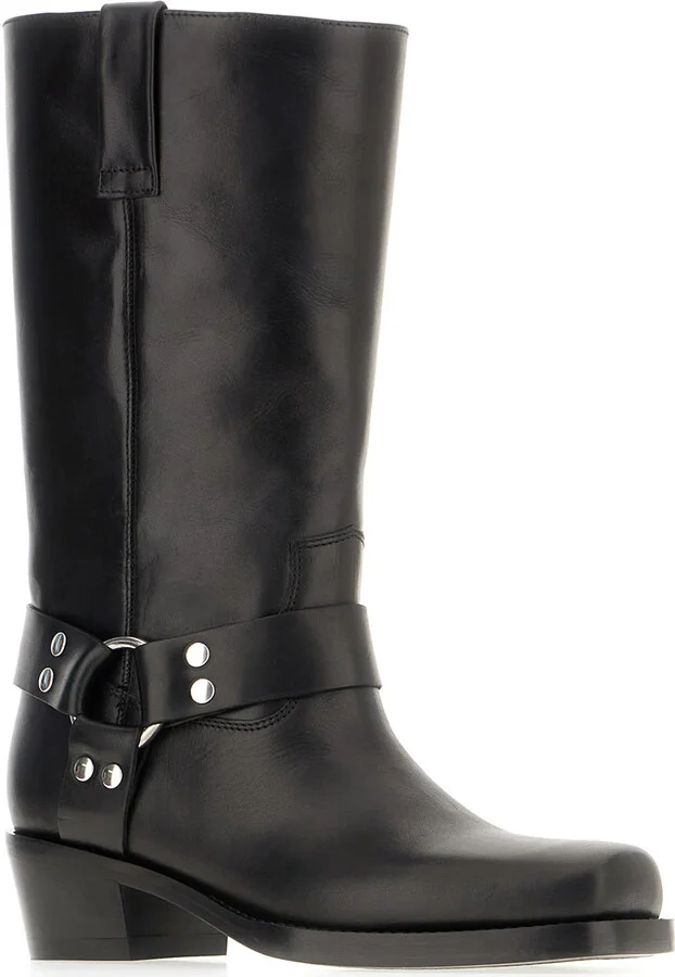 Black Leather Roxy Boots - Image 2