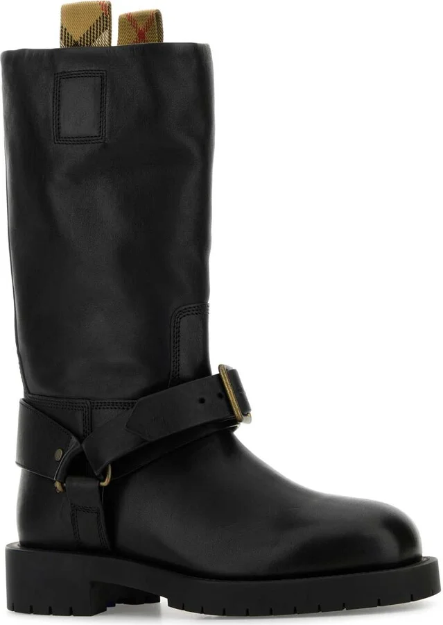 Black Leather Saddle Boots - Image 2