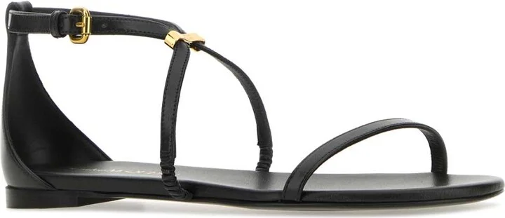 Black Leather Sandals - Image 2