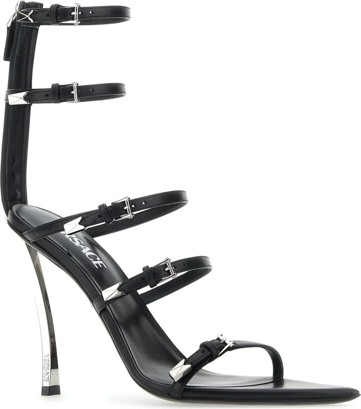 Black Leather Sandals - Image 2
