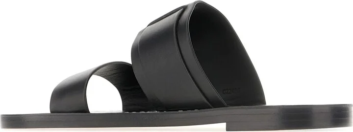 Black Leather Sandals - Image 3