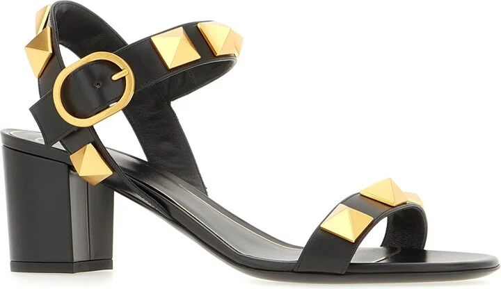 Black Leather Sandals - Image 2