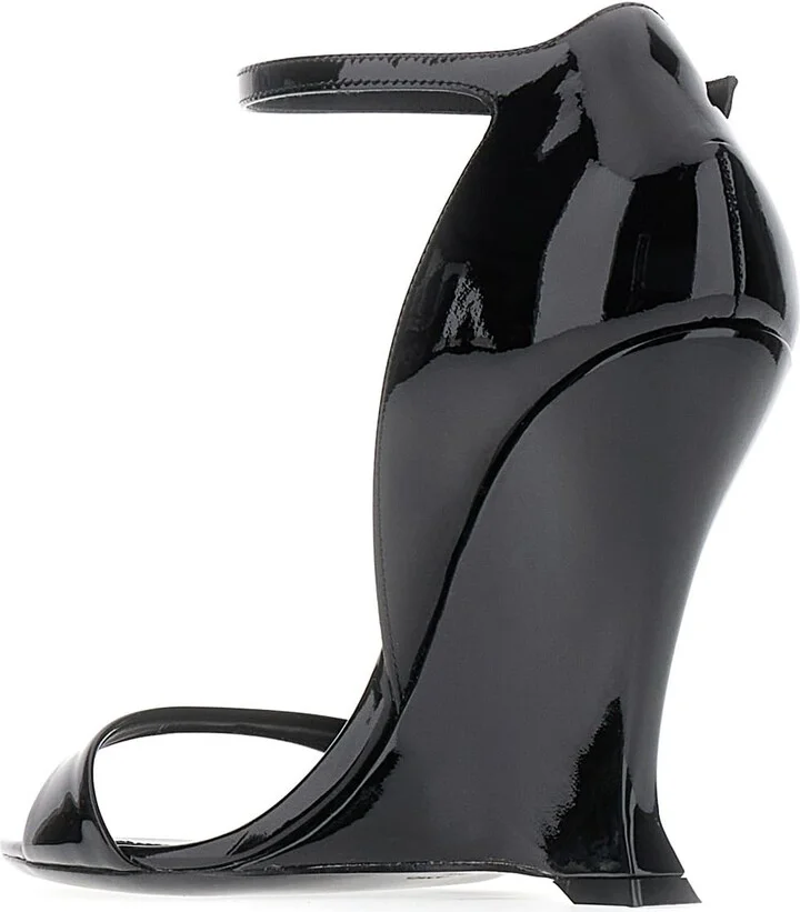 Black Leather Sandals - Image 3