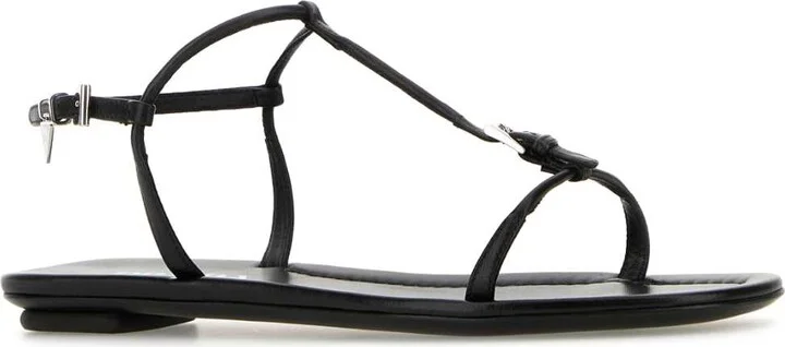 Black Leather Sandals - Image 2