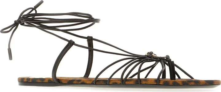 Black Leather Sandals - Image 2