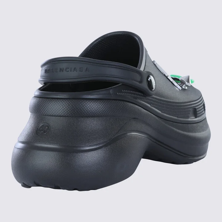 Black Leather Sandals - Image 2