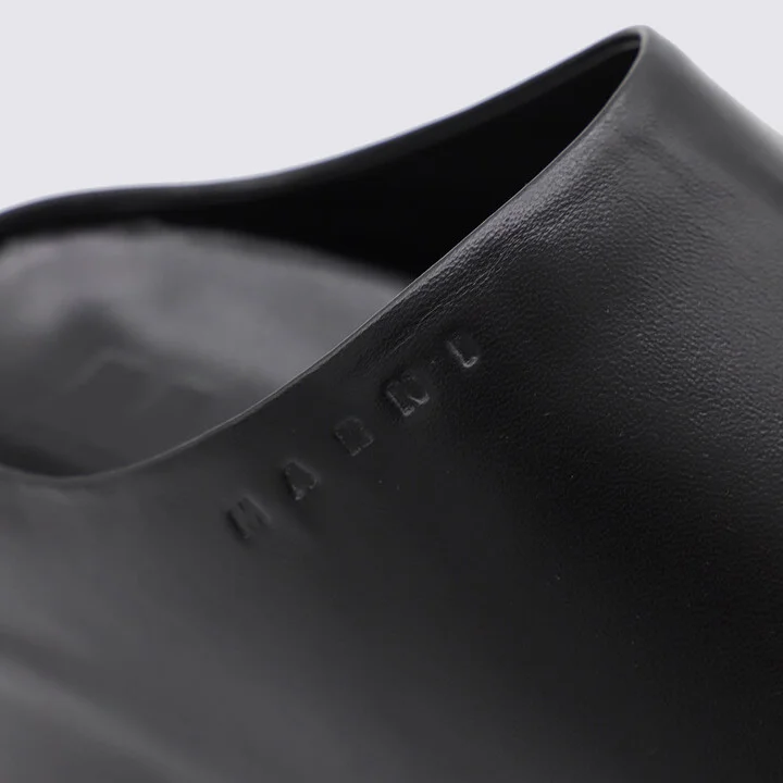 Black Leather Sandals - Image 4