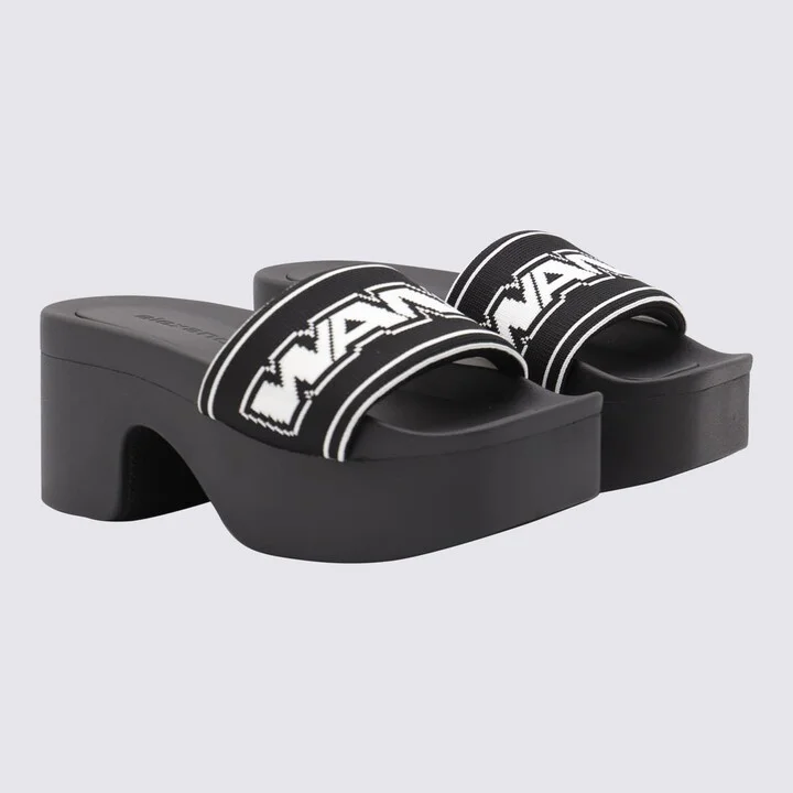 Black Leather Sandals - Image 2