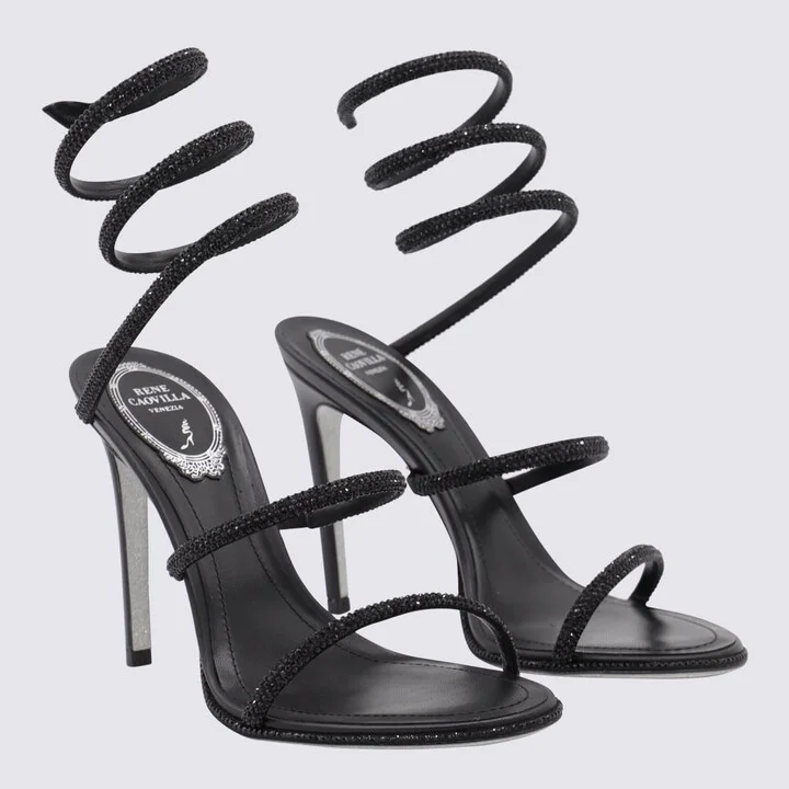 Black Leather Sandals - Image 2