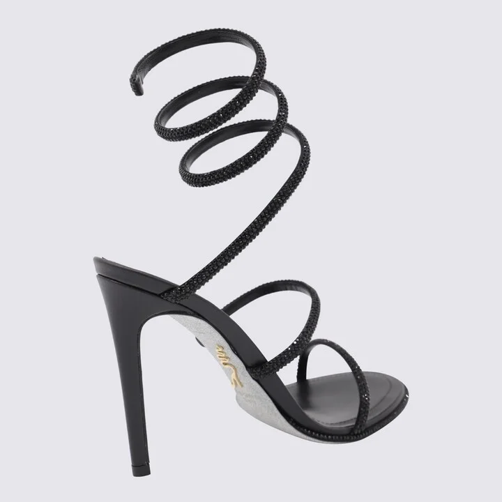 Black Leather Sandals - Image 3
