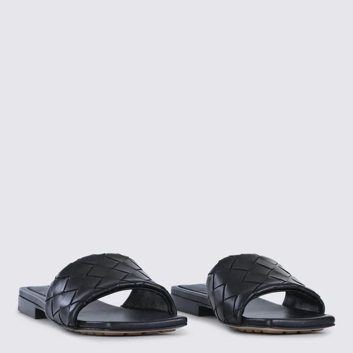Black Leather Sandals - Image 2