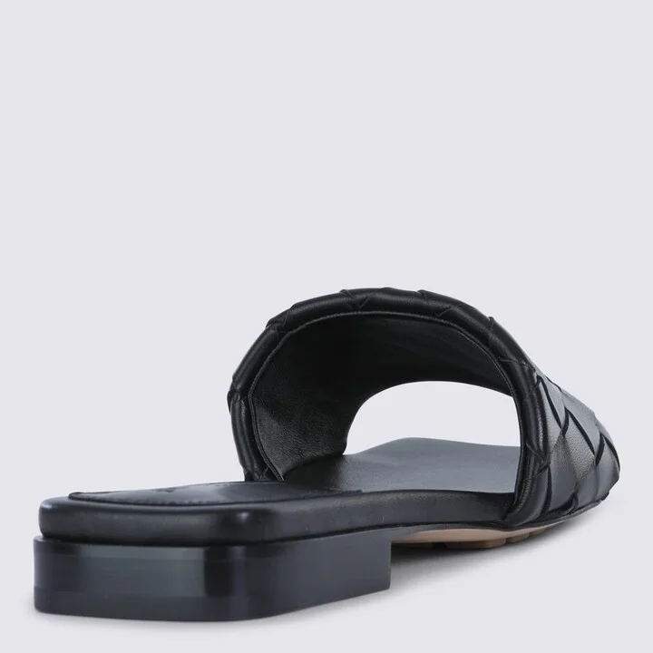 Black Leather Sandals - Image 3