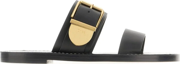 Black Leather Sandals