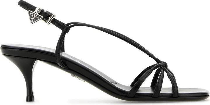 Black leather sandals