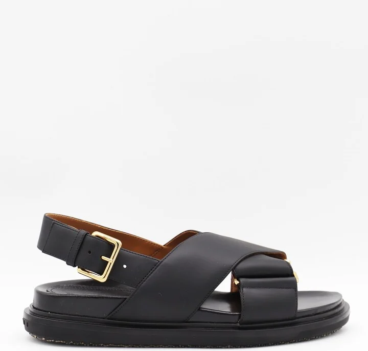 Black Leather Sandals