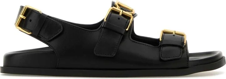 Black Leather Sandals
