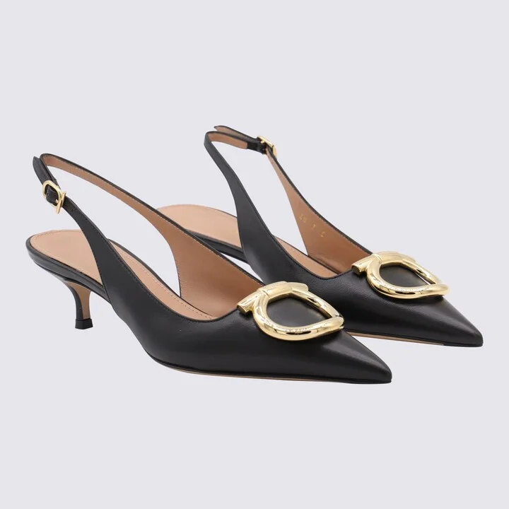 Black Leather Sara 40 Pumps - Image 2