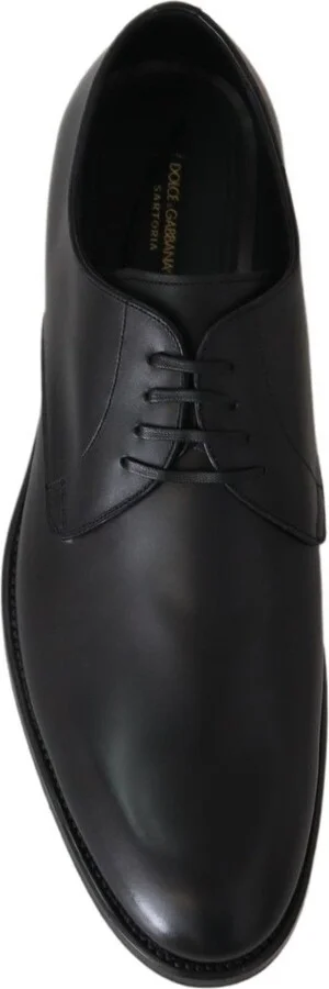 Black Leather SARTORIA Hand Made Men's Shoes - Image 2