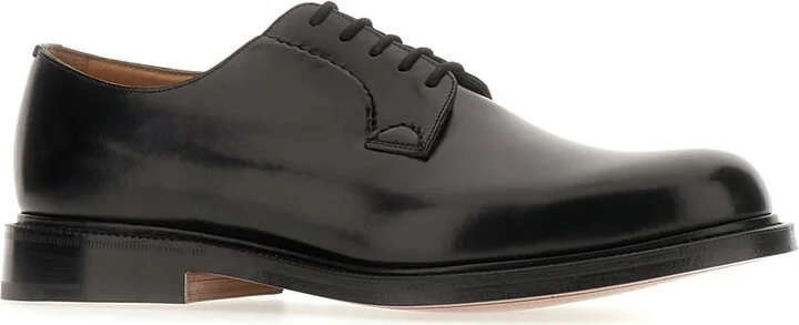 Black Leather Shannon Lace-up Shoes - Image 2