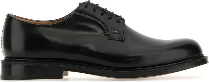 Black leather Shannon lace-up shoes