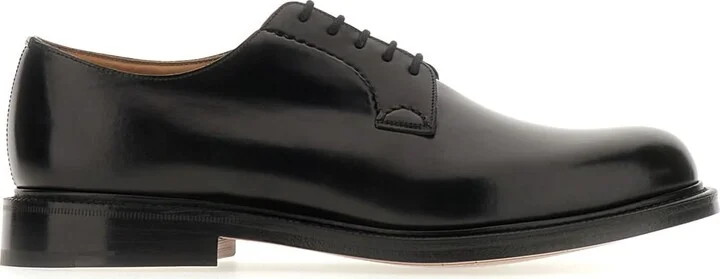 Black Leather Shannon Lace-up Shoes