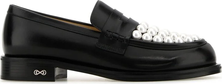 Black leather Sirene loafers