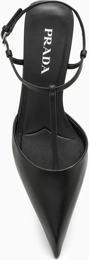 Black Leather Slingback D\u00e9collet\u00e9 - Image 3