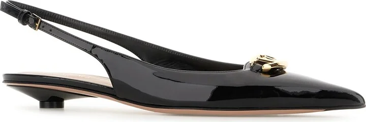 Black Leather Slingbacks - Image 2
