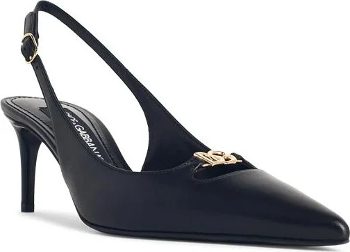 Black Leather Slingbacks - Image 2