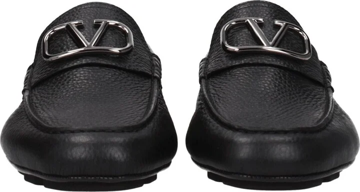 Black Leather Slip-On Men's Loafers - Image 3