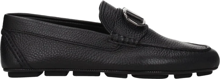 Black Leather Slip-On Men's Loafers