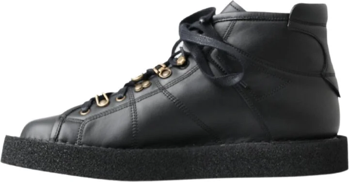Black Leather Slip on Stretch Men's Boots - Image 2