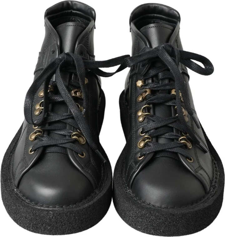 Black Leather Slip on Stretch Men's Boots - Image 6