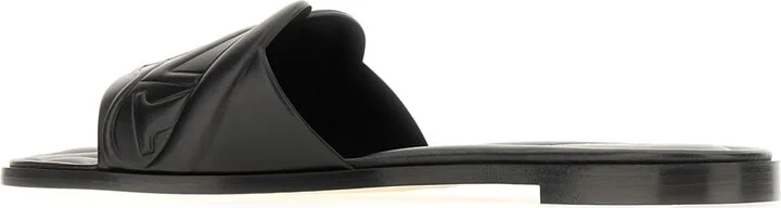 Black Leather Slippers - Image 3